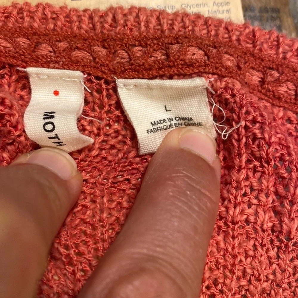 ANTHROPOLOGIE Moth Uptown Pullover‎ oversized pink red ombré sweater